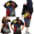 New Zealand Kohwhai Tui Bird Family Matching Off Shoulder Long Sleeve Dress and Hawaiian Shirt Silver Fern Version LT03 - Polynesian Pride