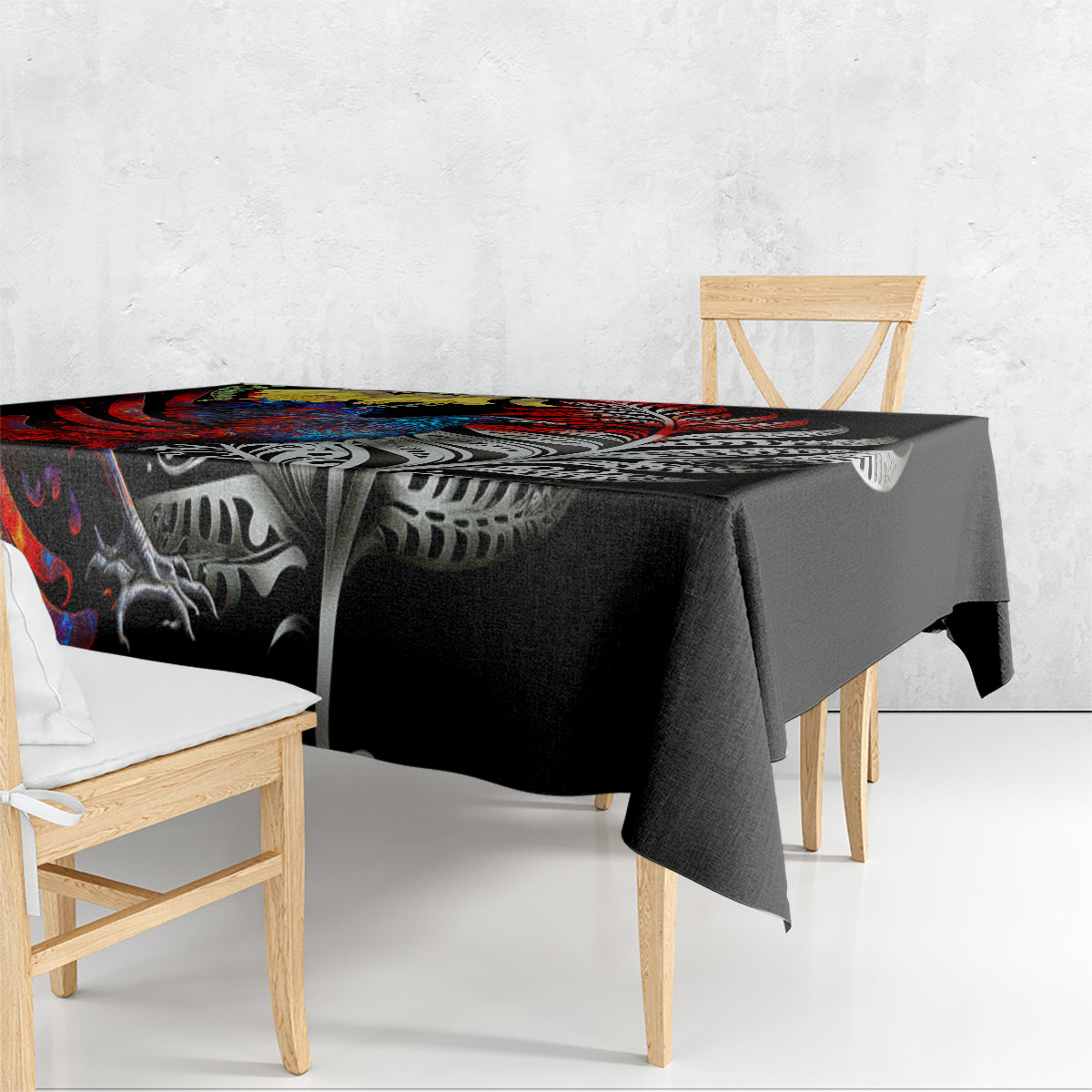 New Zealand Kohwhai Tui Bird Tablecloth Silver Fern Version LT03 - Polynesian Pride