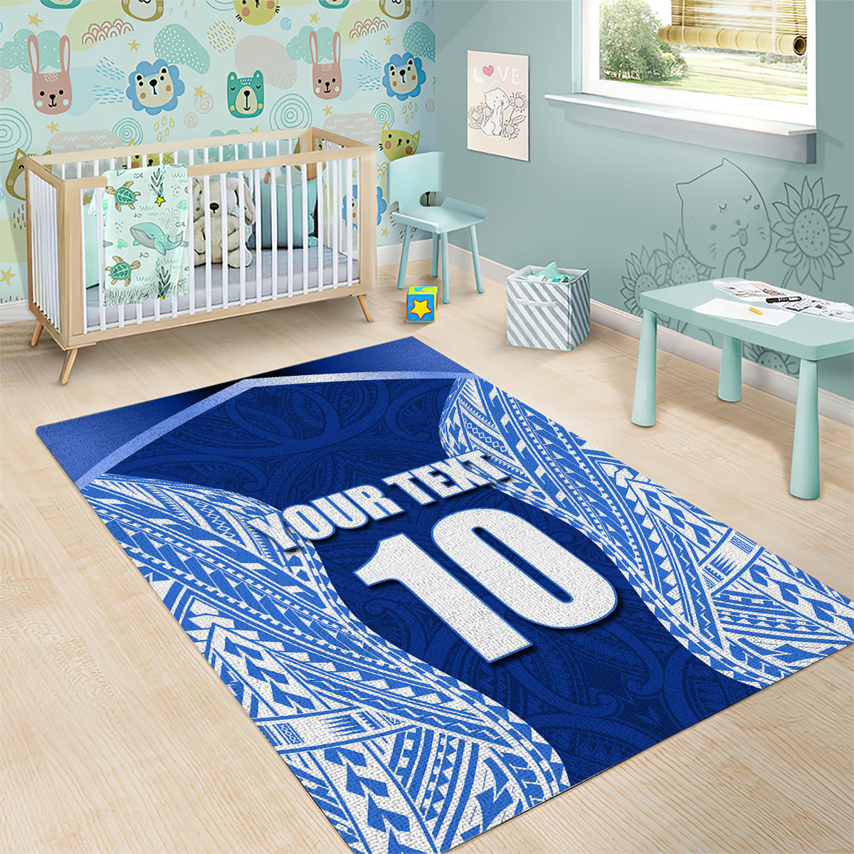 Custom Manu Samoa Rugby Area Rug Polynesian Tattoo LT03 - Polynesian Pride