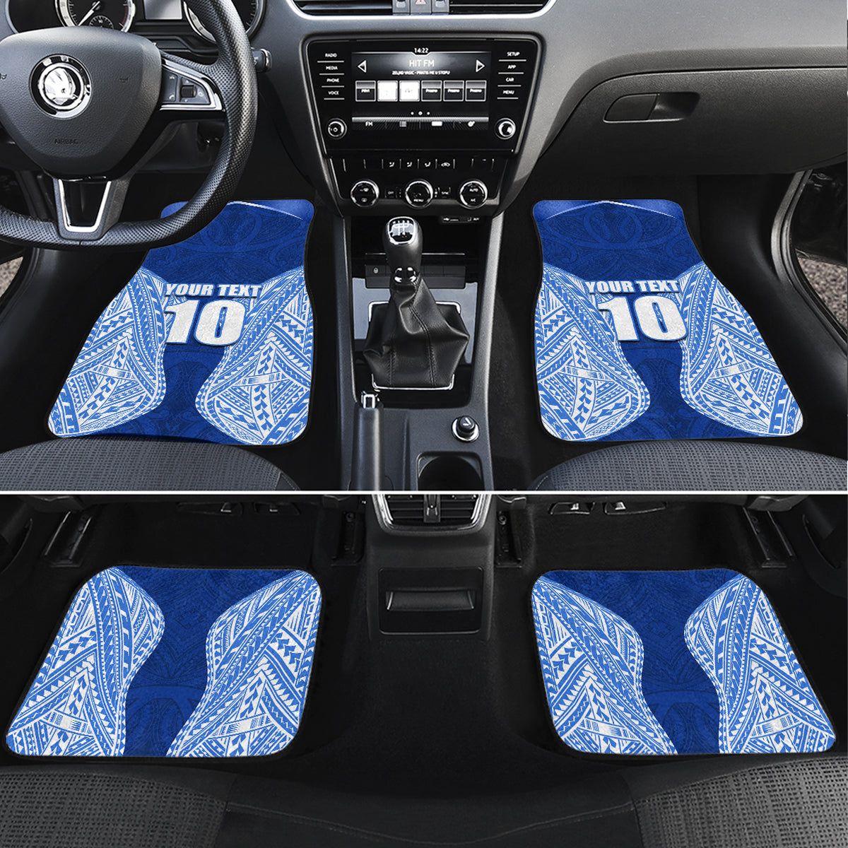 Custom Manu Samoa Rugby Car Mats Polynesian Tattoo LT03 Set 4pcs Blue - Polynesian Pride