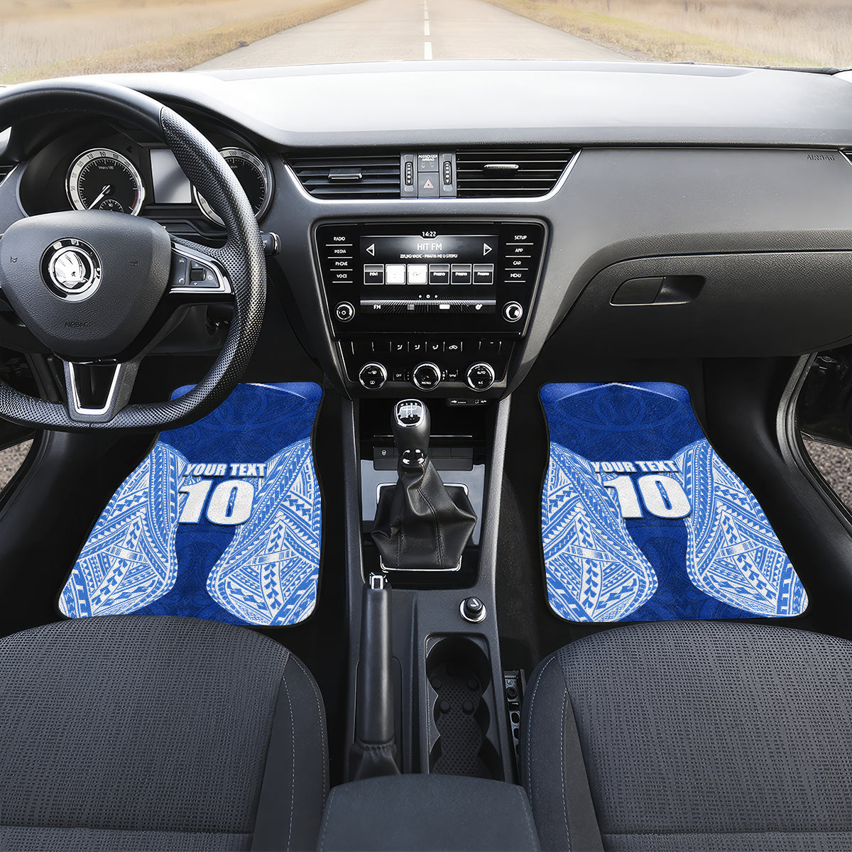 Custom Manu Samoa Rugby Car Mats Polynesian Tattoo LT03 Set 2pcs - Front Blue - Polynesian Pride