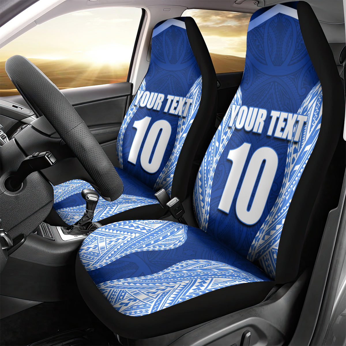 Custom Manu Samoa Rugby Car Seat Cover Polynesian Tattoo LT03 - Polynesian Pride