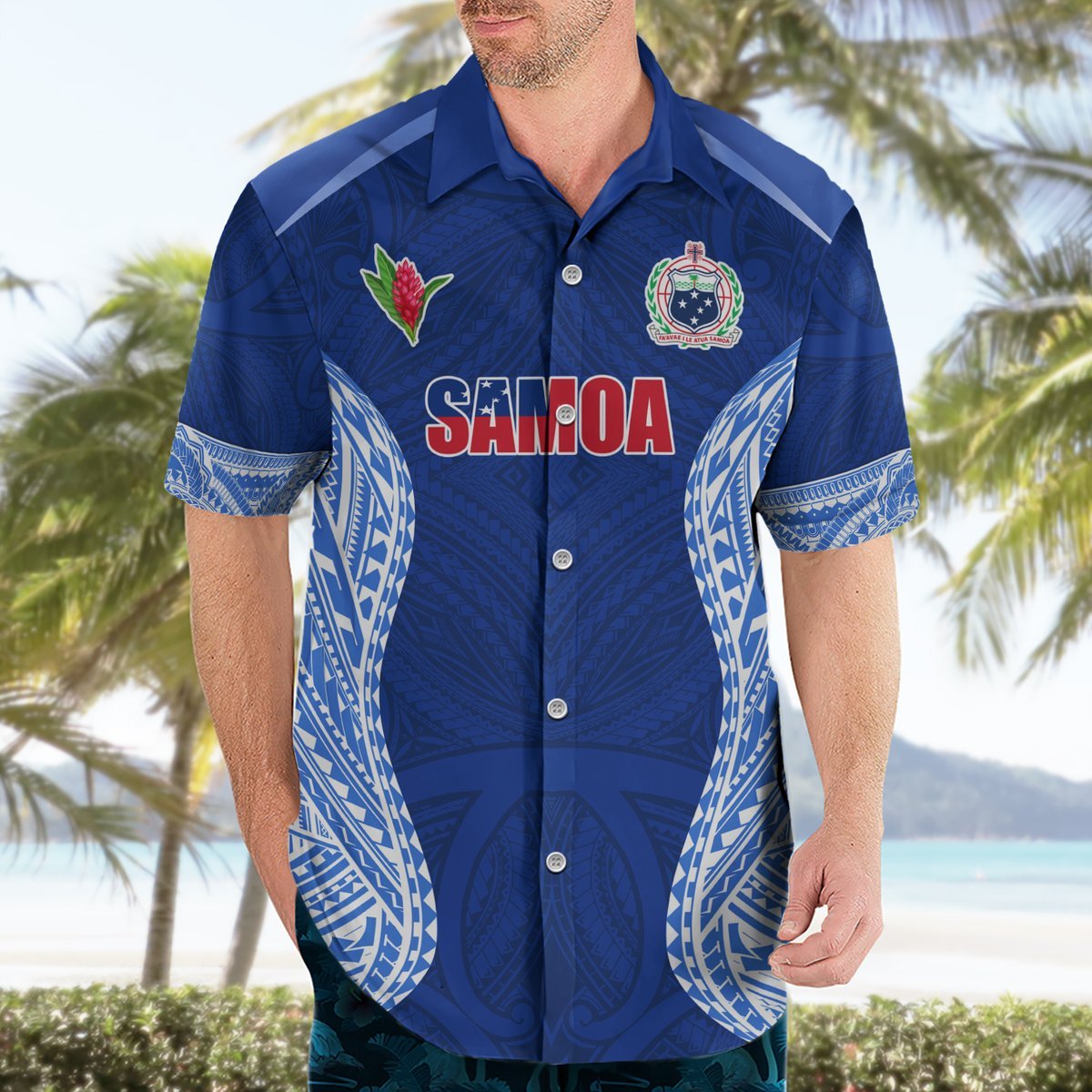 Custom Manu Samoa Rugby Hawaiian Shirt Polynesian Tattoo LT03 - Polynesian Pride