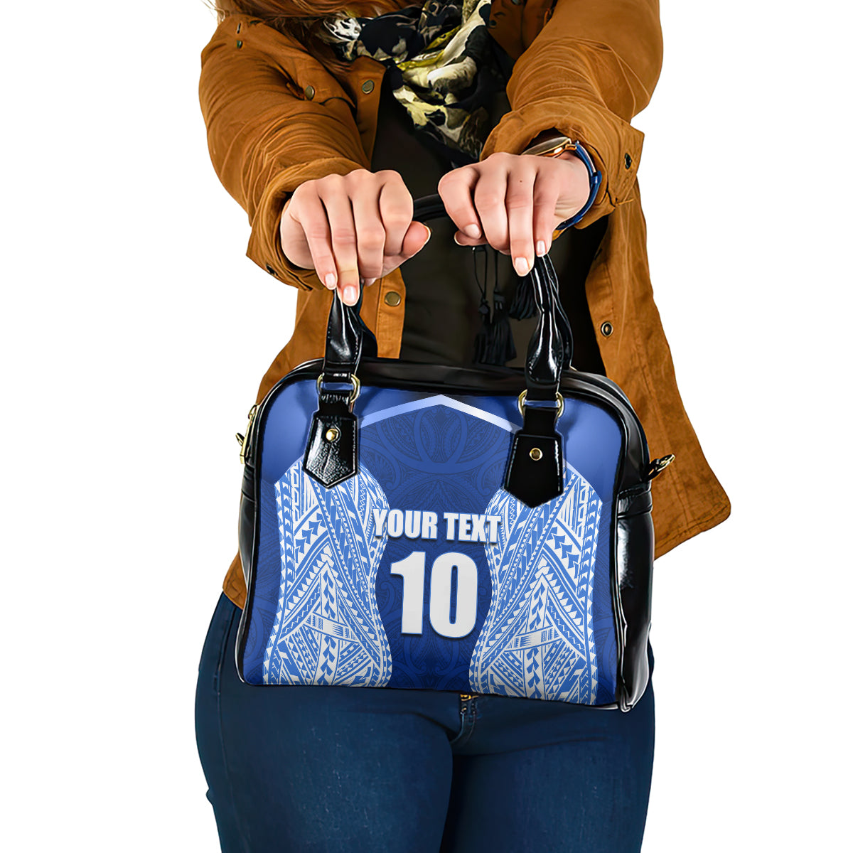 Custom Manu Samoa Rugby Shoulder Handbag Polynesian Tattoo LT03 One Size Blue - Polynesian Pride