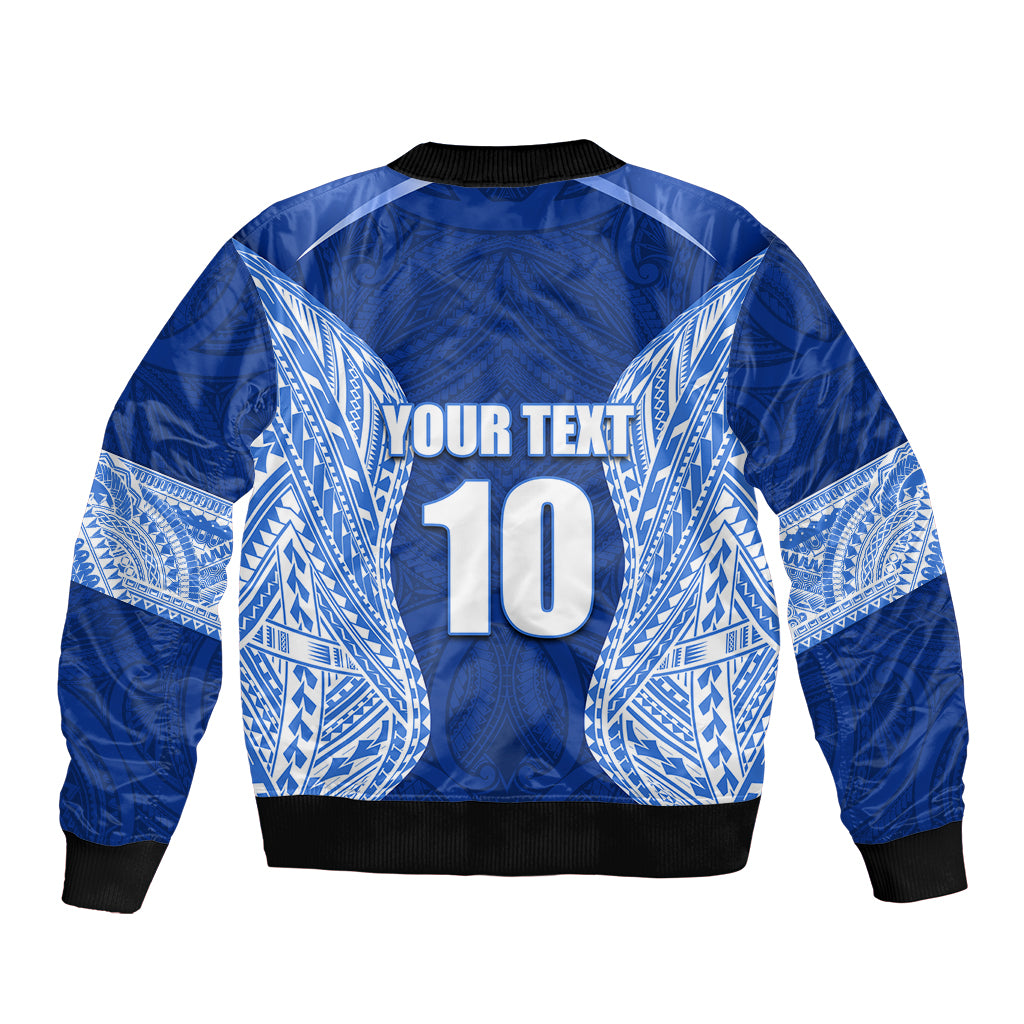 Custom Manu Samoa Rugby Sleeve Zip Bomber Jacket Polynesian Tattoo LT03 - Polynesian Pride