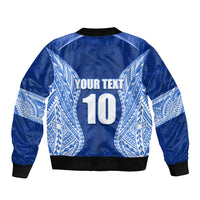 Custom Manu Samoa Rugby Sleeve Zip Bomber Jacket Polynesian Tattoo LT03 - Polynesian Pride
