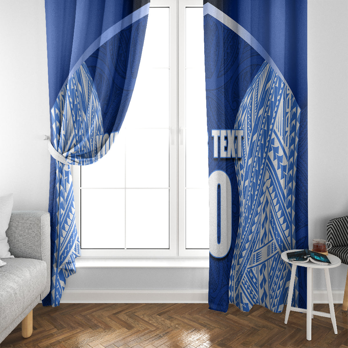 Custom Manu Samoa Rugby Window Curtain Polynesian Tattoo LT03 - Polynesian Pride