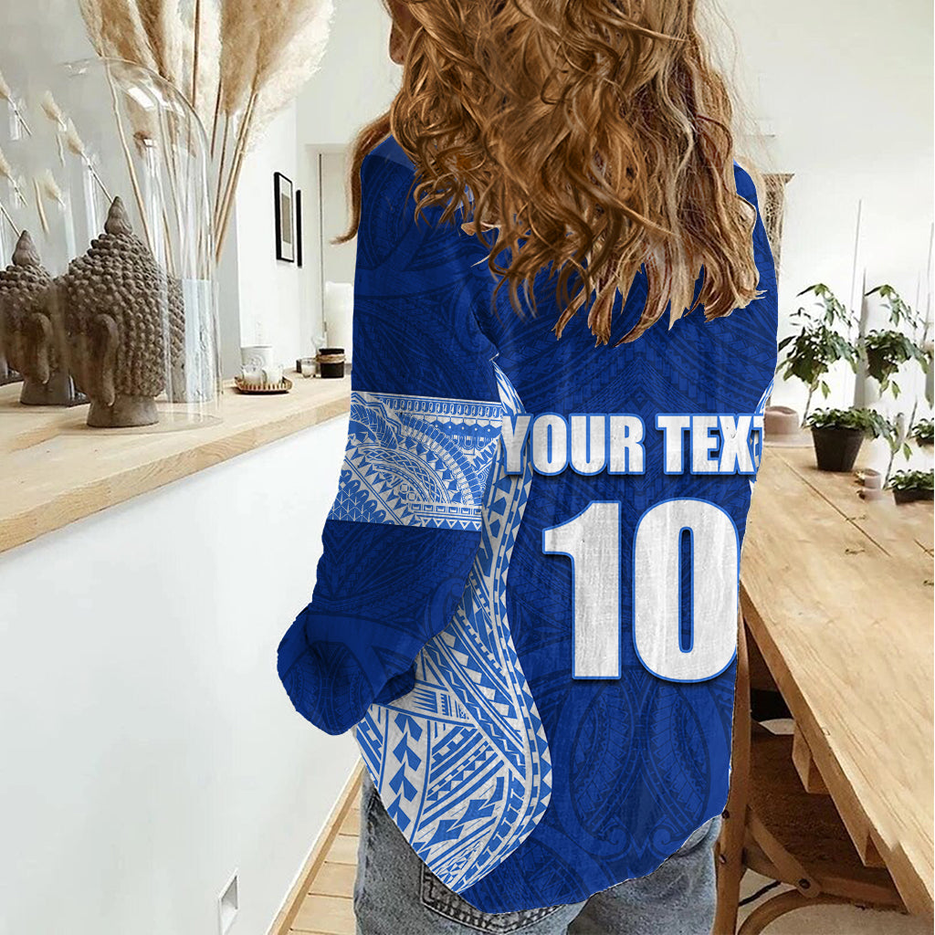 Custom Manu Samoa Rugby Women Casual Shirt Polynesian Tattoo LT03 - Polynesian Pride