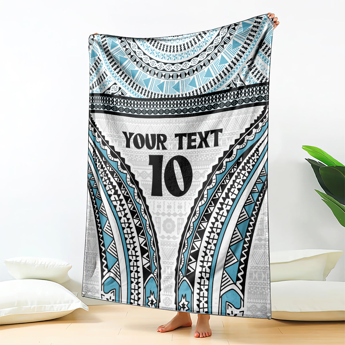 Custom Flying Fijians Rugby Blanket Tapa Tribal Cloth LT03 - Polynesian Pride