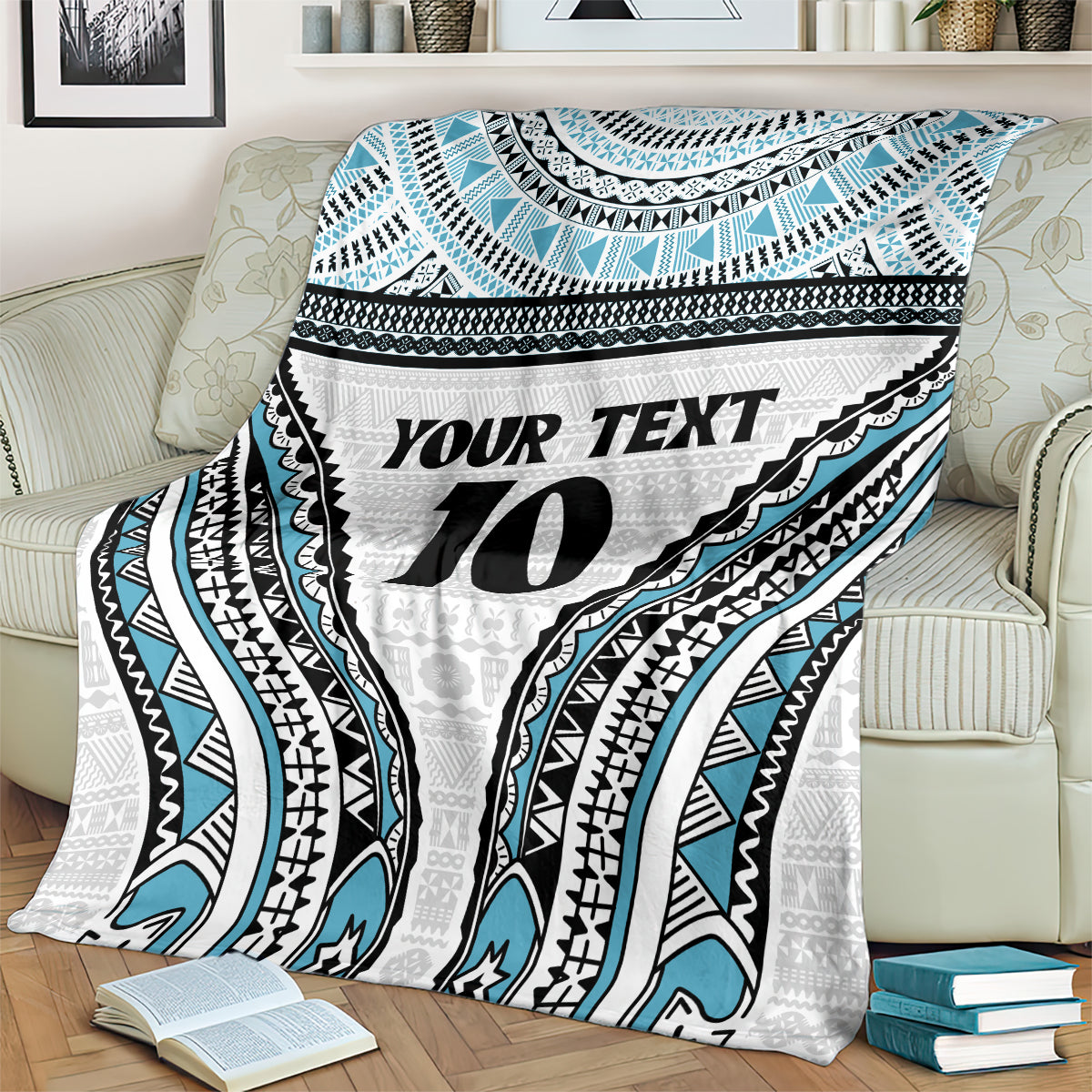 Custom Flying Fijians Rugby Blanket Tapa Tribal Cloth LT03 - Polynesian Pride