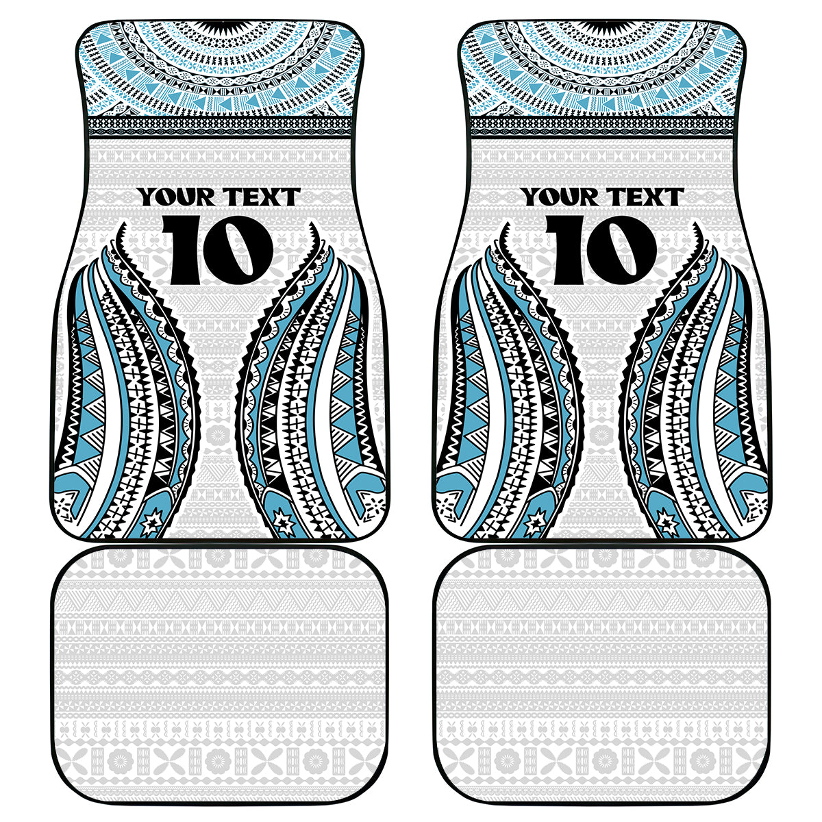 Custom Flying Fijians Rugby Car Mats Tapa Tribal Cloth LT03 - Polynesian Pride