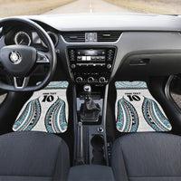 Custom Flying Fijians Rugby Car Mats Tapa Tribal Cloth LT03 Set 2pcs - Front White - Polynesian Pride