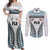 Custom Flying Fijians Rugby Couples Matching Off Shoulder Maxi Dress and Long Sleeve Button Shirt Tapa Tribal Cloth LT03 White - Polynesian Pride