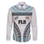 Custom Flying Fijians Rugby Family Matching Long Sleeve Bodycon Dress and Hawaiian Shirt Tapa Tribal Cloth LT03 Dad's Shirt - Long Sleeve White - Polynesian Pride