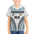 Custom Flying Fijians Rugby Family Matching Off Shoulder Short Dress and Hawaiian Shirt Tapa Tribal Cloth LT03 Son's Shirt White - Polynesian Pride