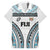 Custom Flying Fijians Rugby Family Matching Short Sleeve Bodycon Dress and Hawaiian Shirt Tapa Tribal Cloth LT03 Dad's Shirt - Short Sleeve White - Polynesian Pride