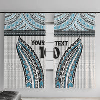 Custom Flying Fijians Rugby Window Curtain Tapa Tribal Cloth LT03 With Hooks White - Polynesian Pride