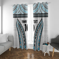 Custom Flying Fijians Rugby Window Curtain Tapa Tribal Cloth LT03 With Grommets White - Polynesian Pride
