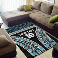 Custom Flying Fijians Rugby Area Rug Tapa Tribal Cloth Black Color LT03 - Polynesian Pride