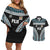 Custom Flying Fijians Rugby Couples Matching Off Shoulder Short Dress and Hawaiian Shirt Tapa Tribal Cloth Black Color LT03 Black - Polynesian Pride