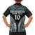 Custom Flying Fijians Rugby Family Matching Long Sleeve Bodycon Dress and Hawaiian Shirt Tapa Tribal Cloth Black Color LT03 - Polynesian Pride