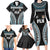 Custom Flying Fijians Rugby Family Matching Long Sleeve Bodycon Dress and Hawaiian Shirt Tapa Tribal Cloth Black Color LT03 - Polynesian Pride