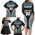 Custom Flying Fijians Rugby Family Matching Long Sleeve Bodycon Dress and Hawaiian Shirt Tapa Tribal Cloth Black Color LT03 - Polynesian Pride