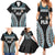 Custom Flying Fijians Rugby Family Matching Summer Maxi Dress and Hawaiian Shirt Tapa Tribal Cloth Black Color LT03 - Polynesian Pride