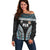 Custom Flying Fijians Rugby Off Shoulder Sweater Tapa Tribal Cloth Black Color LT03 Women Black - Polynesian Pride