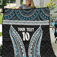 Custom Flying Fijians Rugby Quilt Tapa Tribal Cloth Black Color LT03 Black - Polynesian Pride