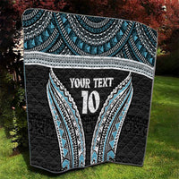Custom Flying Fijians Rugby Quilt Tapa Tribal Cloth Black Color LT03 - Polynesian Pride