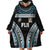 Custom Flying Fijians Rugby Wearable Blanket Hoodie Tapa Tribal Cloth Black Color LT03 - Polynesian Pride