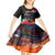 Kiribati Independence Day Kid Short Sleeve Dress Frigatebird and Plumeria Hibiscus Flower