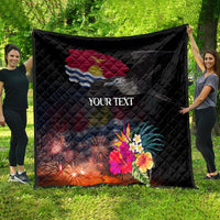 Personalised Kiribati Independence Day Quilt Frigatebird and Plumeria Hibiscus Flower LT03 - Polynesian Pride