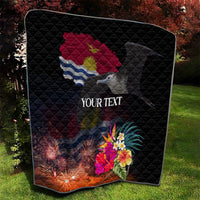Personalised Kiribati Independence Day Quilt Frigatebird and Plumeria Hibiscus Flower LT03 - Polynesian Pride