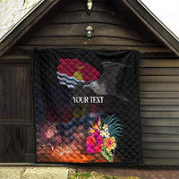 Personalised Kiribati Independence Day Quilt Frigatebird and Plumeria Hibiscus Flower LT03 - Polynesian Pride
