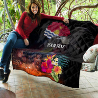 Personalised Kiribati Independence Day Quilt Frigatebird and Plumeria Hibiscus Flower LT03 - Polynesian Pride