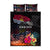 Personalised Kiribati Independence Day Quilt Bed Set Frigatebird and Plumeria Hibiscus Flower