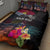 Personalised Kiribati Independence Day Quilt Bed Set Frigatebird and Plumeria Hibiscus Flower