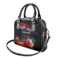 Personalised Kiribati Independence Day Shoulder Handbag Frigatebird and Plumeria Hibiscus Flower LT03 - Polynesian Pride