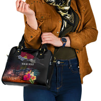 Personalised Kiribati Independence Day Shoulder Handbag Frigatebird and Plumeria Hibiscus Flower LT03 - Polynesian Pride