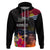 Kiribati Independence Day Zip Hoodie Frigatebird and Plumeria Hibiscus Flower