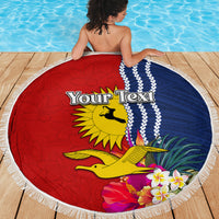 Personalised Kiribati Independence Day Beach Blanket Kiribati Map With Flag Color LT03 - Polynesian Pride