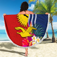 Personalised Kiribati Independence Day Beach Blanket Kiribati Map With Flag Color LT03 - Polynesian Pride