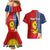 Kiribati Independence Day Couples Matching Mermaid Dress and Hawaiian Shirt Kiribati Map With Flag Color