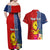 Kiribati Independence Day Couples Matching Off Shoulder Maxi Dress and Hawaiian Shirt Kiribati Map With Flag Color