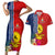 Kiribati Independence Day Couples Matching Short Sleeve Bodycon Dress and Hawaiian Shirt Kiribati Map With Flag Color