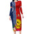 Kiribati Independence Day Family Matching Long Sleeve Bodycon Dress and Hawaiian Shirt Kiribati Map With Flag Color