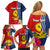 Kiribati Independence Day Family Matching Off Shoulder Short Dress and Hawaiian Shirt Kiribati Map With Flag Color