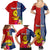 Kiribati Independence Day Family Matching Summer Maxi Dress and Hawaiian Shirt Kiribati Map With Flag Color